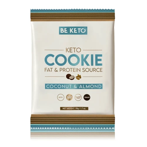 Keto ciastko kokos i migdał - Keto Cookie Coconut &amp; Almond - BeKeto, 50g - przód