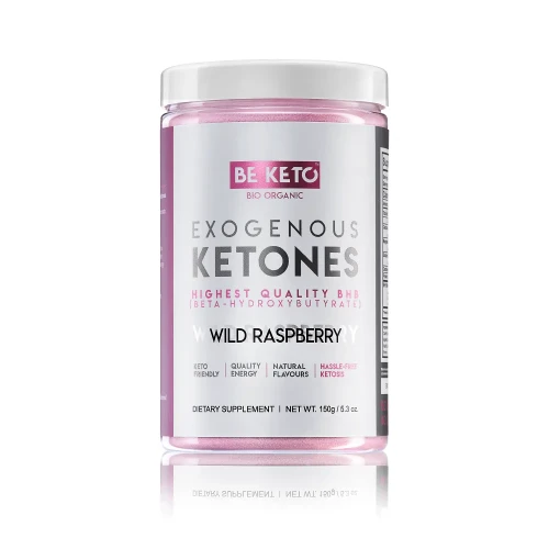 Ketony egzogenne dzika malina - Exogenous Ketones Wild Raspberry - BeKeto, 150g - przód