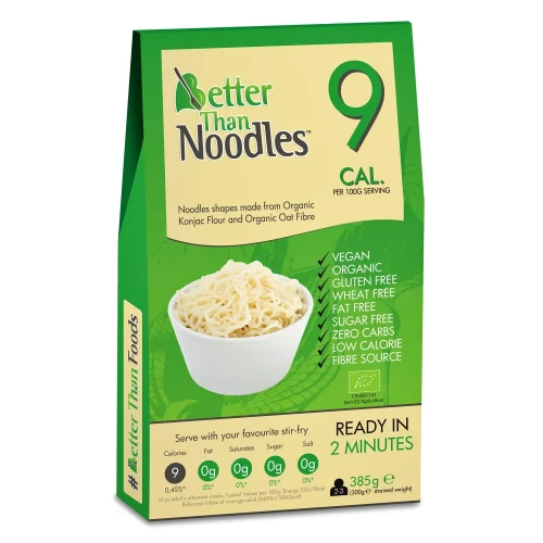 Makaron konjac Noodles - BIO - Better than Foods, 385g - przód