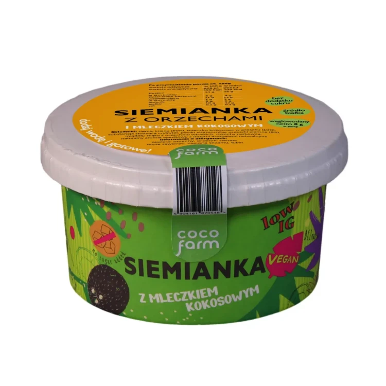 Siemianka z orzechami i mleczkiem kokosowym - Coco Farm, 50g - przód