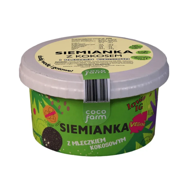 Siemianka z kokosem i mleczkiem kokosowym - Coco Farm, 50g - przód
