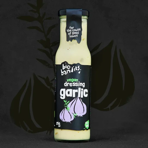 Dressing czosnkowy - BIO - Bio Bandits, 250ml - przód