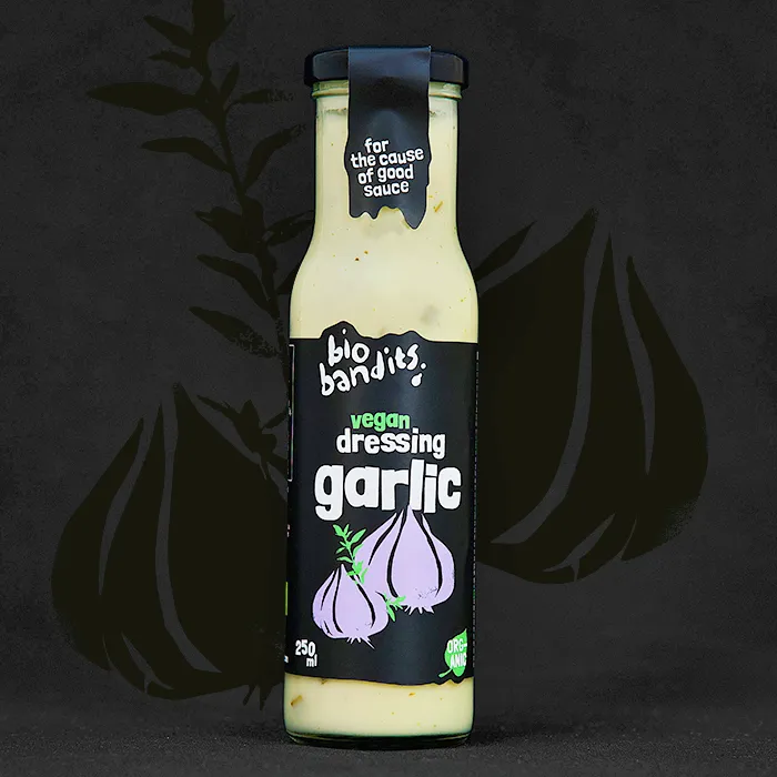 Dressing czosnkowy - BIO - Bio Bandits, 250ml - przód