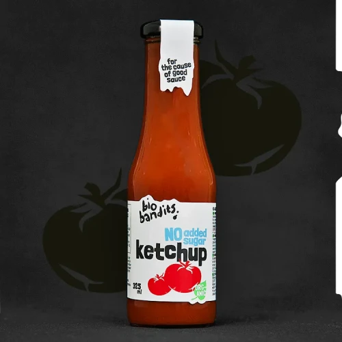 Ketchup bez dodatku cukru - BIO - Bio Bandits, 325ml - przód