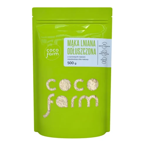 Mąka lniana - Coco Farm, 500g - przód