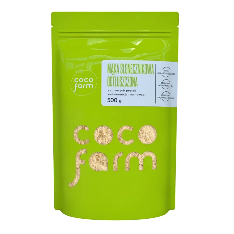Mąka słonecznikowa - Coco Farm, 500g - przód