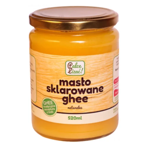 Masło sklarowane Ghee naturalne - Palce Lizać, 520ml - przód