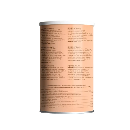 Kawa latte - Keto Friendly - Diet Food, 300g - etykieta