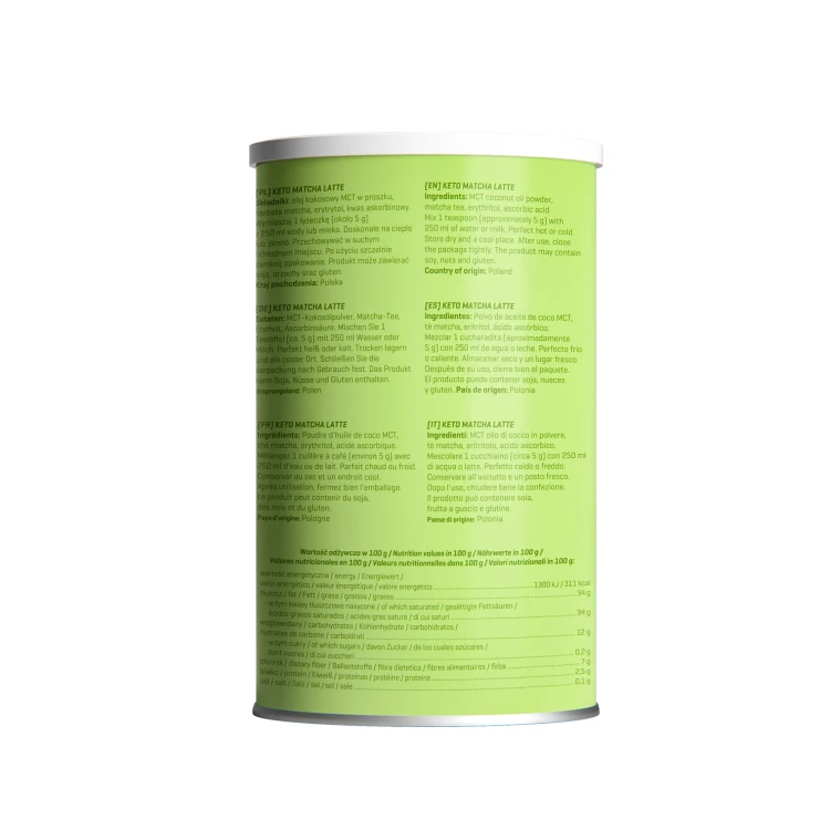 Matcha latte - Keto Friendly - Diet Food, 300g - etykieta
