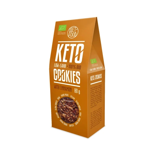 Keto ciasteczka z cynamonem - BIO - Diet Food, 80g - przód
