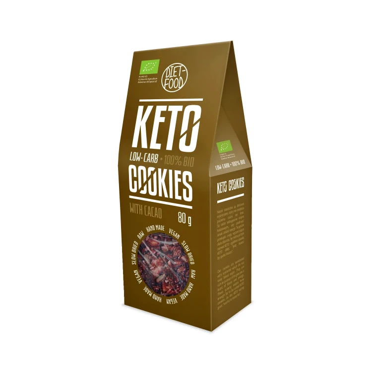 Keto ciasteczka z kakao - BIO - Diet Food, 80g - przód