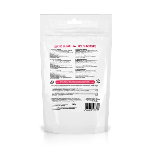 Keto granola z maliną - BIO - Diet Food, 200g - tył