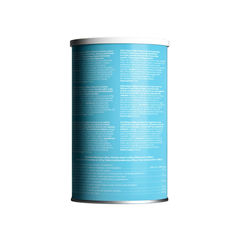 Kolagenowa KETO śmietanka do kawy z olejem MCT - Diet Food, 300g - etykieta