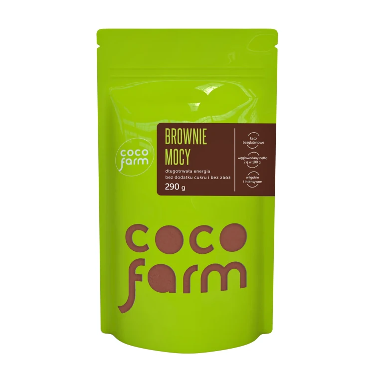 Brownie mocy - mieszanka do wypieku keto ciasta - Coco Farm, 290g - przód