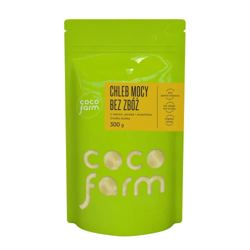 Chleb Mocy bez zbóż - mieszanka do wypieku keto chleba - Coco Farm, 300g - przód