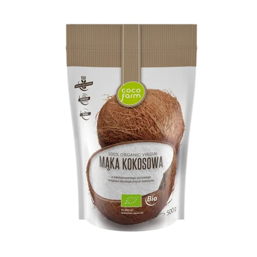 Mąka kokosowa - BIO - Coco Farm, 500g - przód