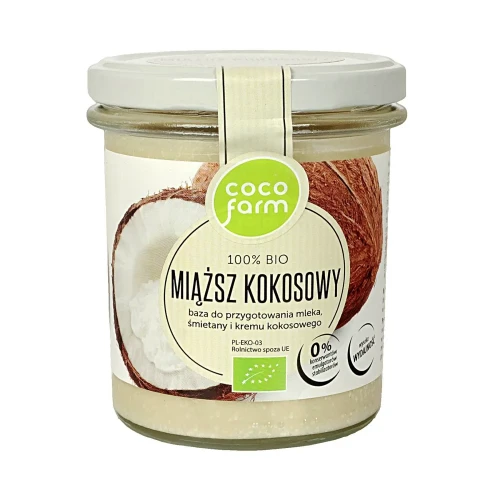 Miąższ kokosowy 100 % - BIO - Coco Farm, 280g - przód