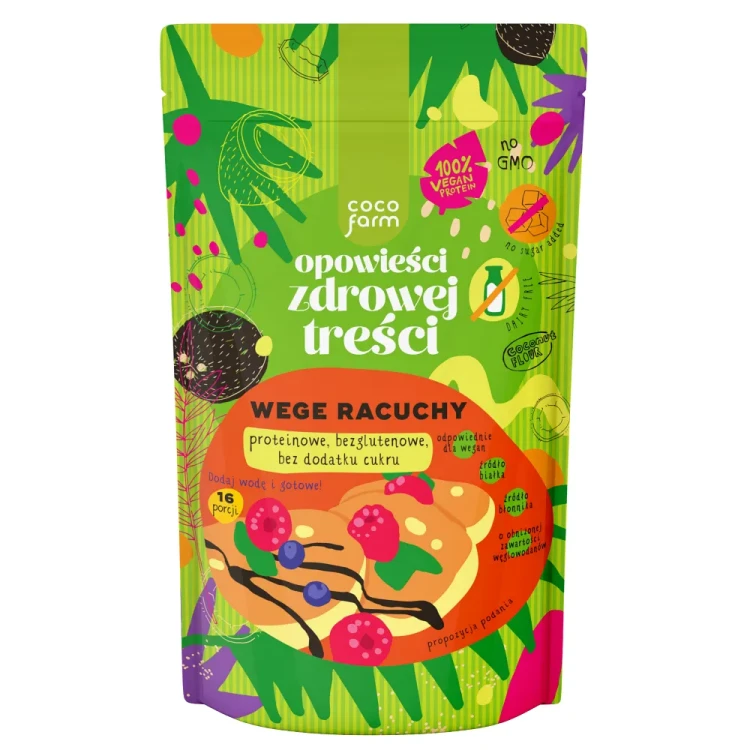 Wege racuchy - bezglutenowa mieszanka do przygotowania keto racuchów - Coco Farm, 345g - przód