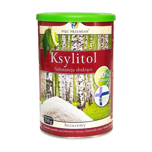 Ksylitol, xylitol - cukier brzozowy fiński - Pięć Przemian, 250g - przód