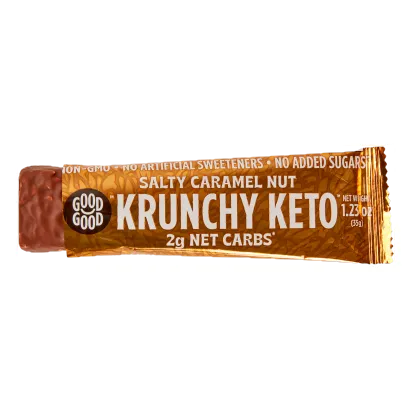 Baton orzech słony karmel - Krunchy Keto Bar - Salty Caramel Nut - Good Good, 35g - przód