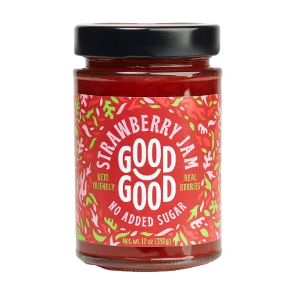 Dżem truskawkowy bez dodatku cukru - Strawberry Jam - Keto Friendly - Good Good, 330g - przód