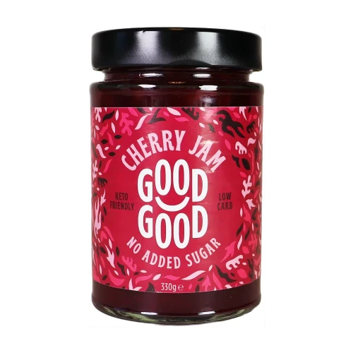 Dżem wiśniowy bez dodatku cukru - Cherry Jam - Keto Friendly - Good Good, 330g - przód