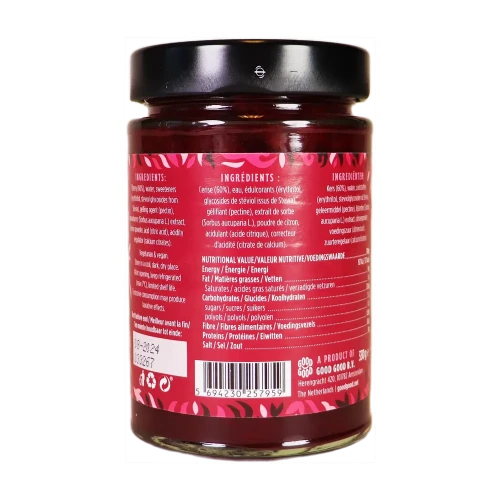 Dżem wiśniowy bez dodatku cukru - Cherry Jam - Keto Friendly - Good Good, 330g - etykieta