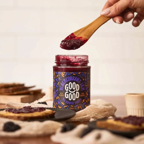 Dżem z czarnej porzeczki bez dodatku cukru - Blackcurrant Jam - Keto Friendly - Good Good, 330g