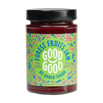 Dżem z owoców leśnych bez dodatku cukru - Forest Fruits Jam - Keto Friendly - Good Good, 330g - przód
