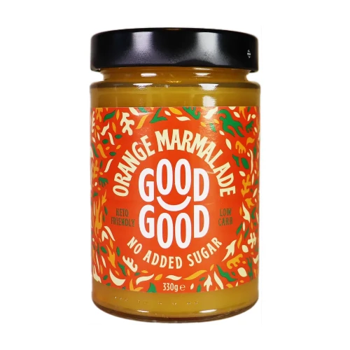 Dżem, marmolada pomarańczowa bez dodatku cukru - Orange Marmalade - Keto Friendly - Good Good, 330g - przód