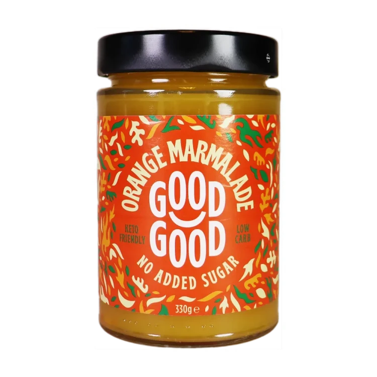 Dżem, marmolada pomarańczowa bez dodatku cukru - Orange Marmalade - Keto Friendly - Good Good, 330g - przód