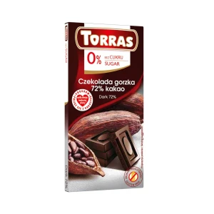 Gorzka czekolada 72 % kakao bez dodatku cukru - Torras, 75g