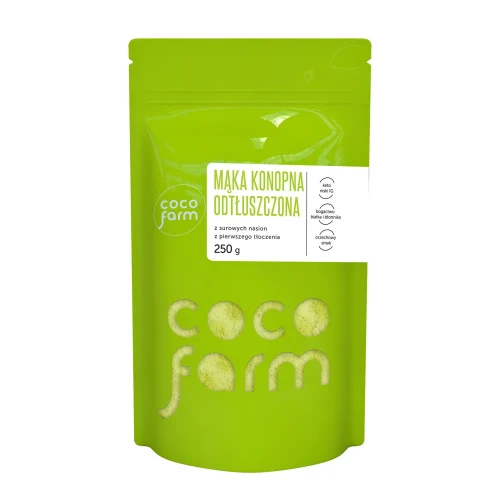 Mąka konopna - Coco Farm, 250g - przód