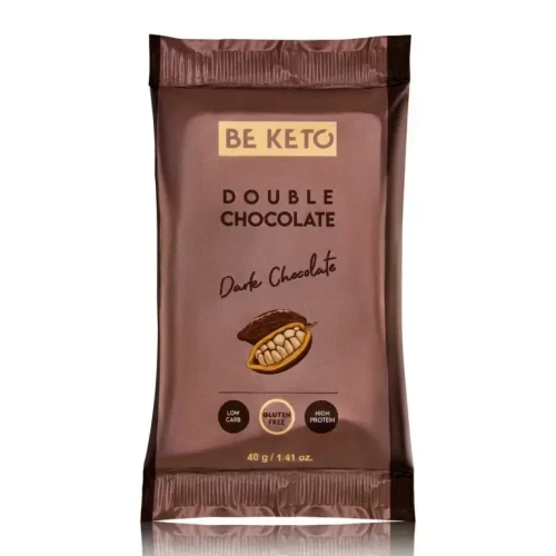 Keto baton - podwójna czekolada - Double Chocolate - BeKeto, 40g - przód