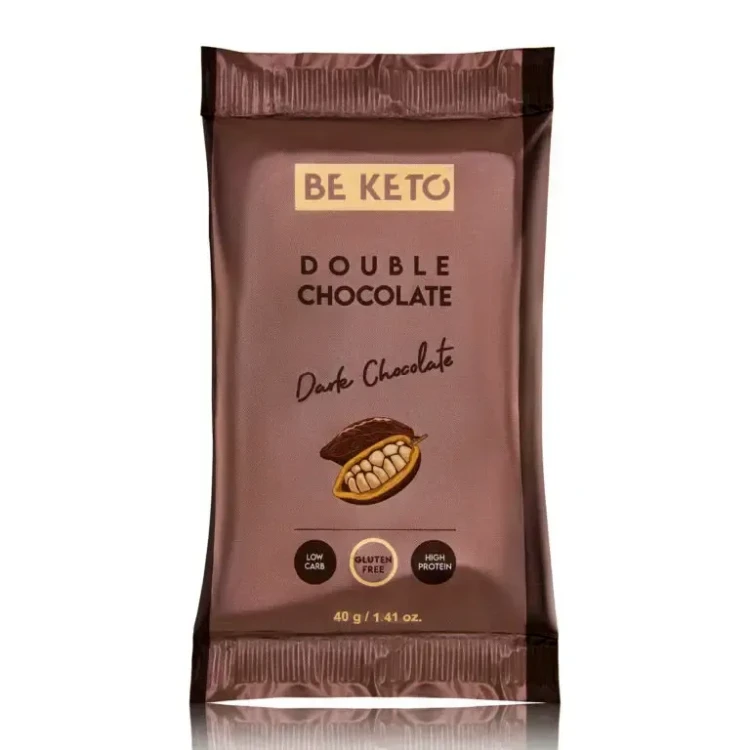 Keto baton - podwójna czekolada - Double Chocolate - BeKeto, 40g - przód