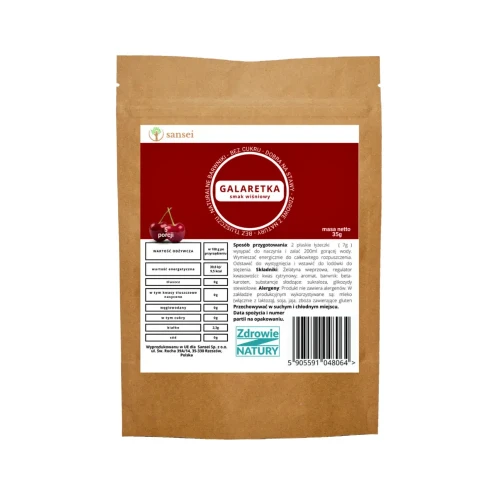 Galaretka bez cukru o smaku wiśniowym - Sansei, 35g - przód