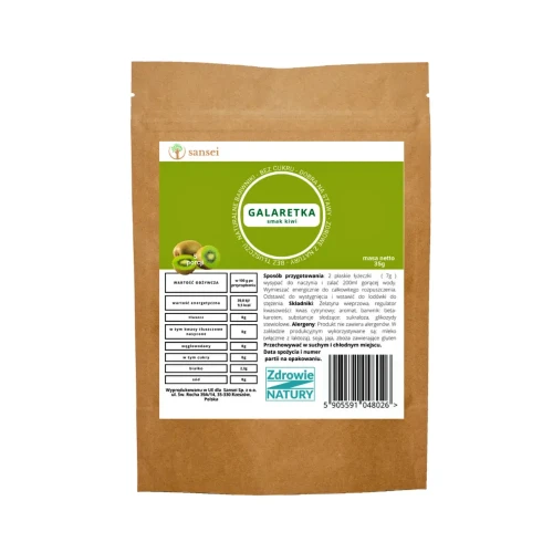 Galaretka bez cukru o smaku kiwi - Sansei, 35g - przód