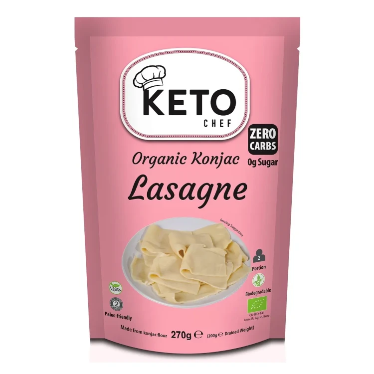 Makaron konjac Lasagne - BIO - Keto Chef, 270g - przód