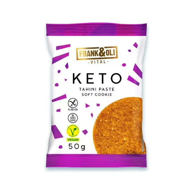 Keto ciasteczko pasta sezamowa tahini - Frank&amp;Oli, 50g - przód