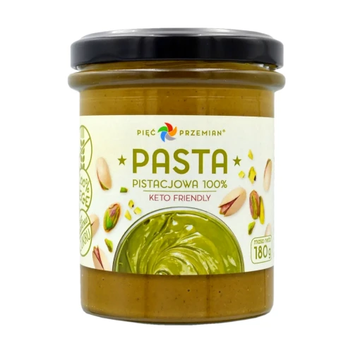 Pasta pistacjowa 100% - Pięć Przemian, 180g - przód