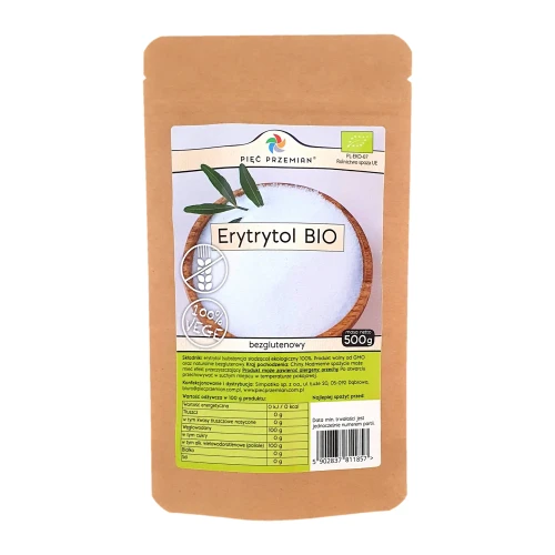 Erytrytol, erytrol - BIO - Pięć Przemian, 500g - przód