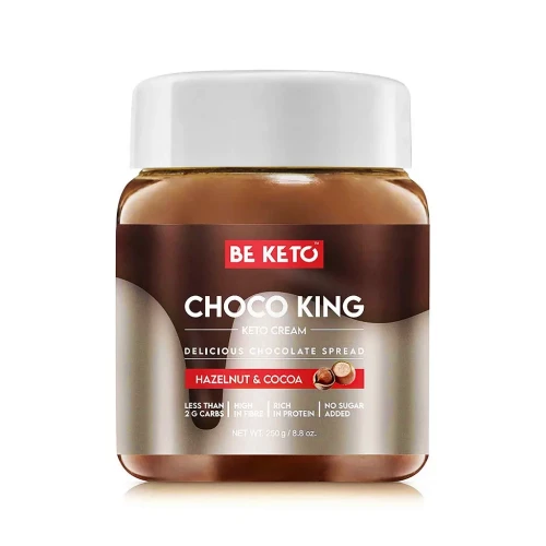 Keto krem orzech laskowy z kakao z olejem MCT - Keto Cream Choco King - BeKeto - 250g - przód