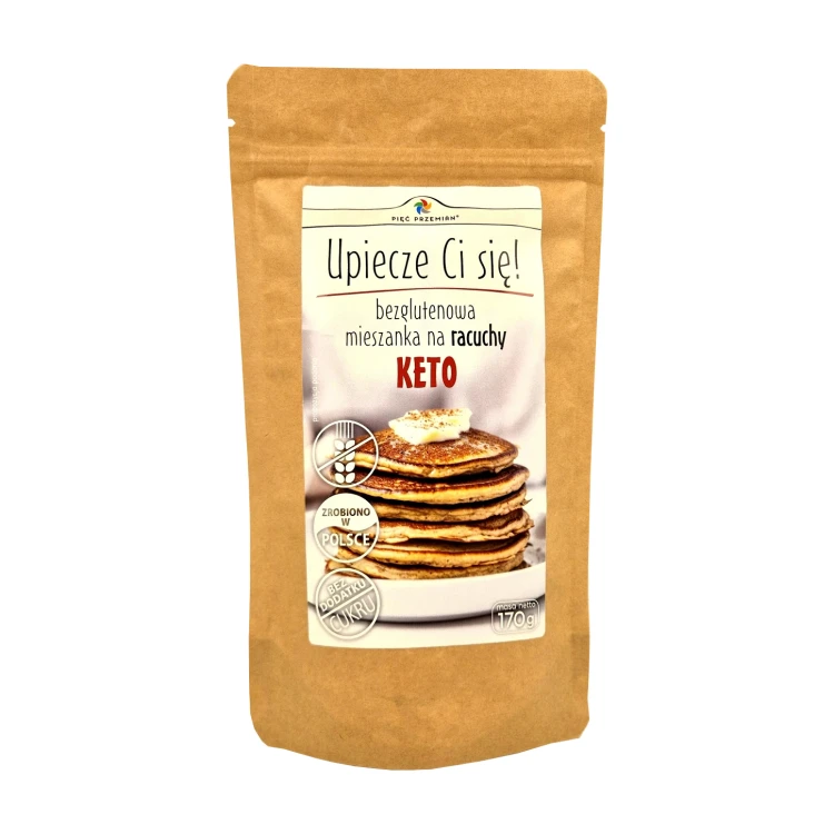 Mieszanka na KETO racuchy, bezglutenowa - Upiecze Ci się! - Pięć Przemian, 170g - przód