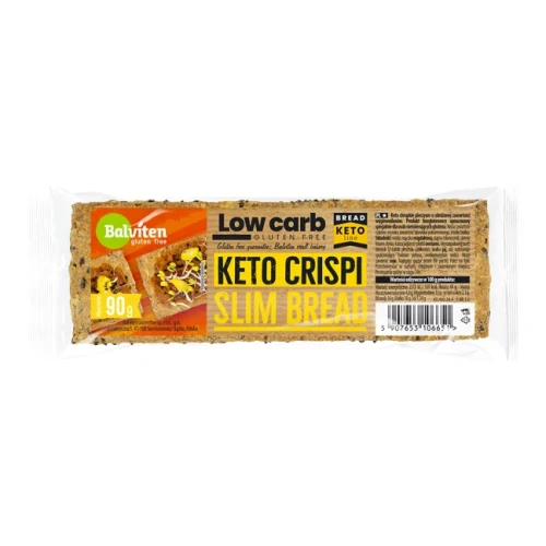 KETO Chrupkie pieczywo bezglutenowe - Crispi Slim Bread - Balviten, 90g - przód