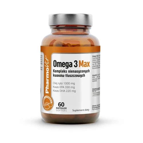 Omega 3 Max, Softgel - PharmoVit, 60 kapsułek - przód