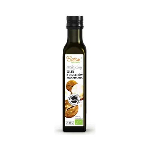 Olej z orzechów macadamia - BIO - Batom, 250ml - przód