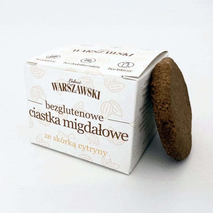 Ciastka migdałowe ze skórką cytryny KETO - Baton Warszawski, 150g - przód