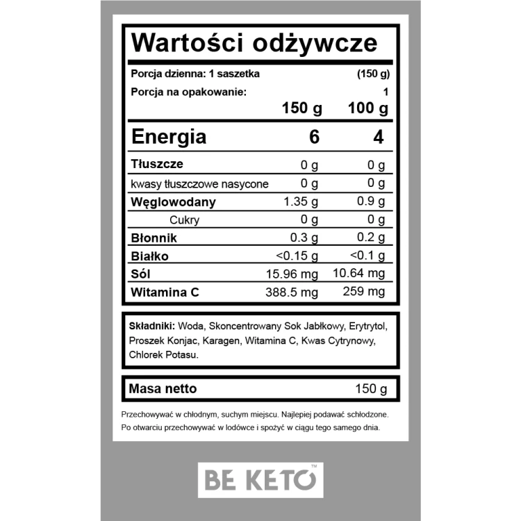 Keto cukierki toffi - Candy Soft &amp; Chewy - BeKeto, 70g - etykieta