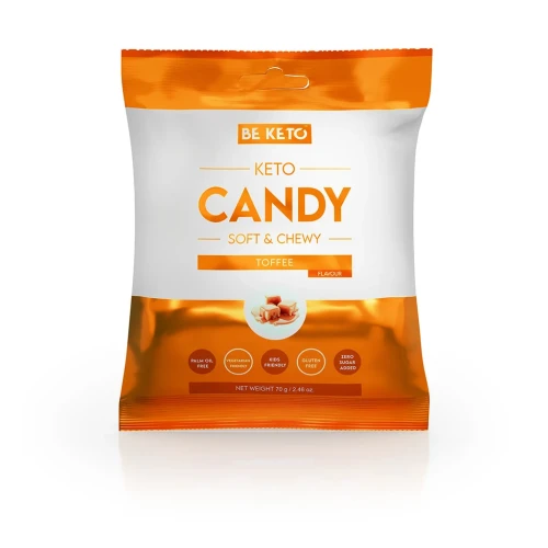 Keto cukierki toffi - Candy Soft &amp; Chewy - BeKeto, 70g - przód