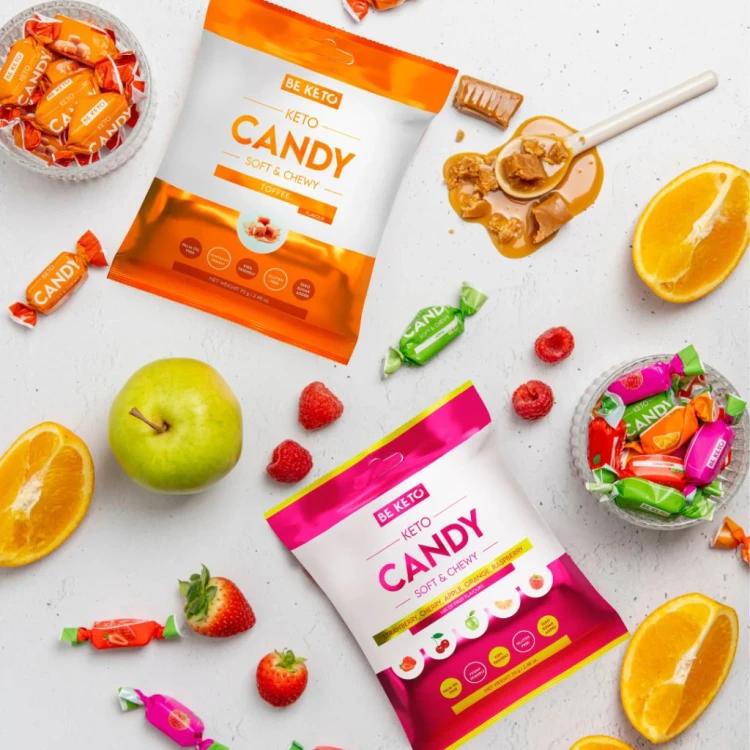 Keto cukierki owocowa mieszanka - Candy Soft &amp; Chewy - BeKeto, 70g